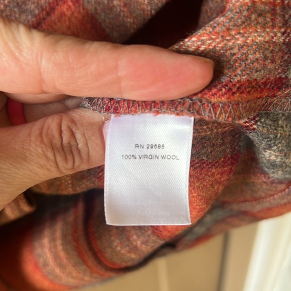 Pendleton Vintage Sz L Petite Wool Plaid Light Weight Cardigan Blazer Fall Tones - Picture 11 of 14